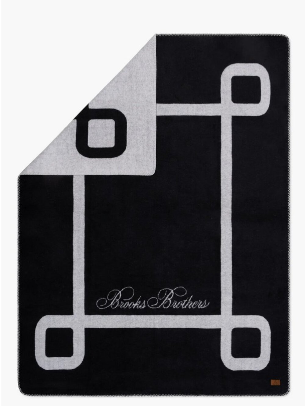 Brooks Brothers Geo Border Throw Blanket